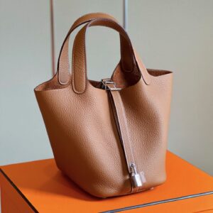 Túi Xách Hermes Picotin 18 Togo Replica 11 Nữ Màu Nâu 18cm (2)