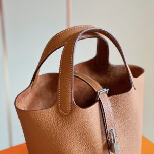 Túi Xách Hermes Picotin 18 Togo Replica 11 Nữ Màu Nâu 18cm (2)
