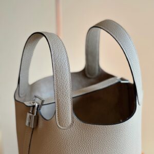 Túi Xách Hermes Picotin 18 Togo Replica 11 Nữ Màu Xám 18cm (2)