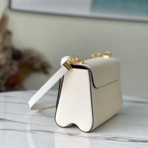 Túi Xách Louis Vuitton LV Twist Nữ Màu Trắng Khóa Vàng 24cm (2)