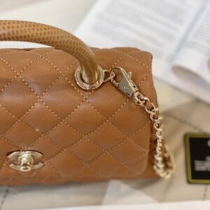 Túi Xách Nữ Chanel Coco Handle Small Màu Nâu Siêu Cấp 23cm (2)