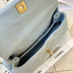 Túi Xách Nữ Chanel Coco Handle Small Màu Xanh Siêu Cấp 23cm (2)