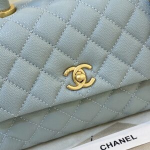 Túi Xách Nữ Chanel Coco Handle Small Màu Xanh Siêu Cấp 23cm (2)