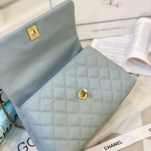 Túi Xách Nữ Chanel Coco Handle Small Màu Xanh Siêu Cấp 23cm (2)