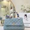 Túi Xách Nữ Chanel Coco Handle Small Màu Xanh Siêu Cấp 23cm (2)