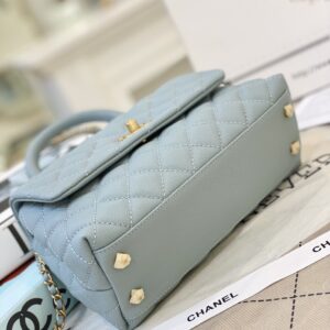 Túi Xách Nữ Chanel Coco Handle Small Màu Xanh Siêu Cấp 23cm (2)