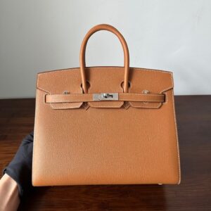 Túi Xách Nữ Hermes Birkin Epsom Replica 11 Màu Nâu 25cm (2)
