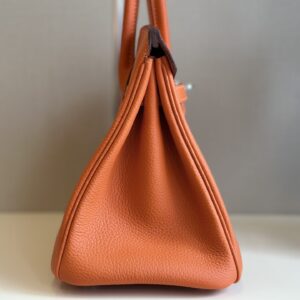 Túi Xách Nữ Hermes Birkin Mix Phw Togo Màu Cam Rep 11 Cao Cấp 25cm (2)