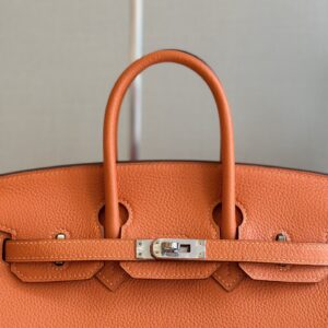 Túi Xách Nữ Hermes Birkin Mix Phw Togo Màu Cam Rep 11 Cao Cấp 25cm (2)