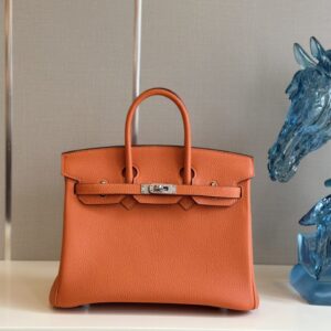Túi Xách Nữ Hermes Birkin Mix Phw Togo Màu Cam Rep 11 Cao Cấp 25cm (2)