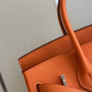 Túi Xách Nữ Hermes Birkin Mix Phw Togo Màu Cam Rep 11 Cao Cấp 25cm (2)