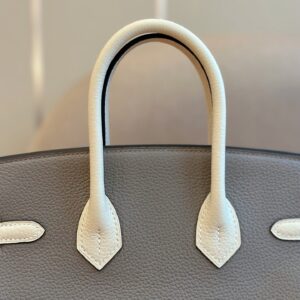 Túi Xách Nữ Hermes Birkin Mix Phw Togo Replica 11 Màu Xám 25cm (2)