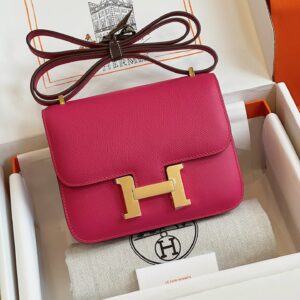 Túi Xách Nữ Hermes Constance Màu Hồng Replica 11 Cao Cấp 19cm (2)
