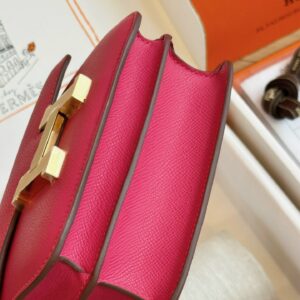 Túi Xách Nữ Hermes Constance Màu Hồng Replica 11 Cao Cấp 19cm (2)