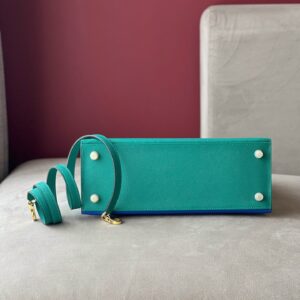 Túi Xách Nữ Hermes Kelly Da Epsom Mix 2 Màu Xanh Replica 11 28cm (2)