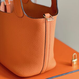 Túi Xách Nữ Hermes Picotin 18 Togo Cao Cấp Màu Cam 18cm (2)