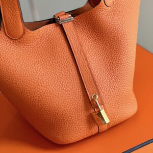 Túi Xách Nữ Hermes Picotin 18 Togo Cao Cấp Màu Cam 18cm (2)