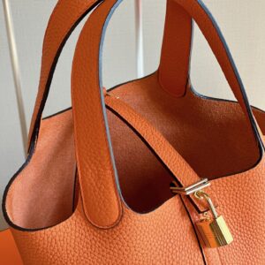 Túi Xách Nữ Hermes Picotin 18 Togo Cao Cấp Màu Cam 18cm (2)