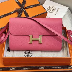 Túi Xách Nữ Hermes Woc Màu Hồng Siêu Cấp 20cm (2)