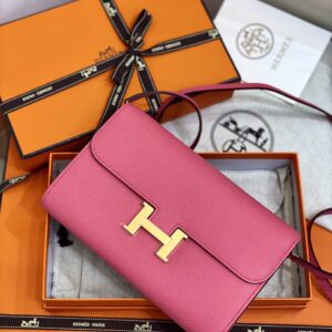 Túi Xách Nữ Hermes Woc Màu Hồng Siêu Cấp 20cm (2)