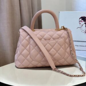 Túi Xách Siêu Cấp Chanel Coco Handle Small Pink 23cm (2)