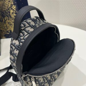 Balo Dior Mini Vải Họa Tiết Oblique Like Auth 24x10x16cm (2)