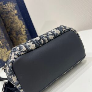 Balo Dior Mini Vải Họa Tiết Oblique Like Auth 24x10x16cm (2)