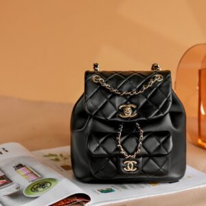 Balo Nữ Chanel Mini Replica 11 Cao Cấp Màu Đen 18x19x12cm (2)