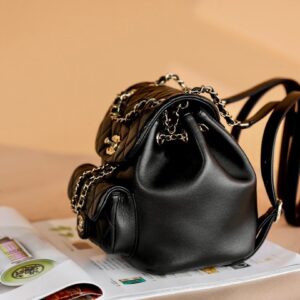 Balo Nữ Chanel Mini Replica 11 Cao Cấp Màu Đen 18x19x12cm (2)