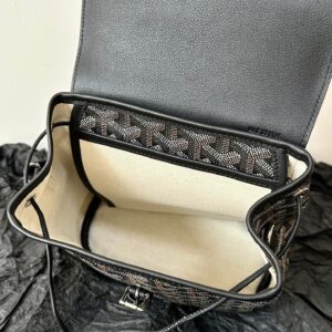 Balo Nữ Goyard Mini Like Auth Họa Tiết Truyền Thống Màu Đen 23x19cm (2)