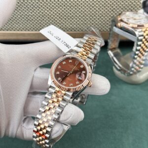 Đồng Hồ Rolex DateJust Nam Bọc Vàng Hồng Mặt Chocolate Nhà Máy GM 36mm (3)