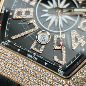 Franck Muller V45 Replica Cao Cấp Màu Đen Đính Đá Vỏ Vàng 45mm (2)