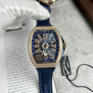 Franck Muller V45 Replica Cao Cấp Màu Xanh Dương Vỏ Vàng hồng 45mm (3)