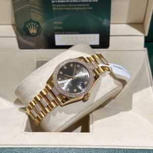Rolex DateJust Nữ Bọc Vàng 18K Độ Kim Cương Moissanite 31mm (3)