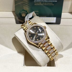 Rolex DateJust Nữ Bọc Vàng 18K Độ Kim Cương Moissanite 31mm (3)