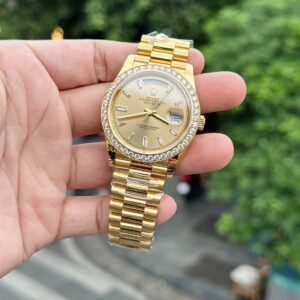Rolex Day-Date Bọc Vàng Độ Kim Cương Moissanite GM Factory 40mm