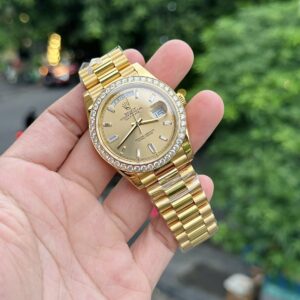 Rolex Day-Date Bọc Vàng Độ Kim Cương Moissanite Nhà Máy GM 40mm (7)