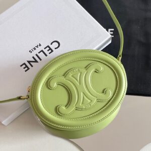 Túi Celine Mini Replica 11 Cao Cấp Hình Bầu Dục Màu Xanh Lá 16x12 (2)