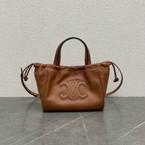Túi Celine triomphe Small Cabas Drawstring Cuir Rep 11 Màu Nâu 22x17x15cm (2)