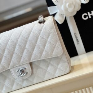Túi Chanel Classic Hand Bag Like Ạuth Cao Cấp Màu Trắng 25cm (2)