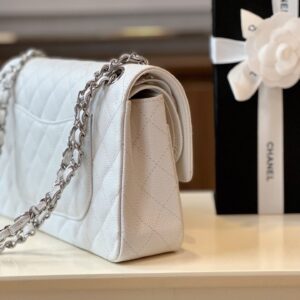 Túi Chanel Classic Hand Bag Like Ạuth Cao Cấp Màu Trắng 25cm (2)