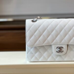 Túi Chanel Classic Hand Bag Like Ạuth Cao Cấp Màu Trắng 25cm (2)