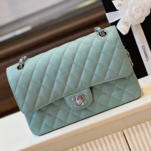 Túi Chanel Classic Hand Bag Rep 11 Cao Cấp Màu Xanh Dương 25cm (2)