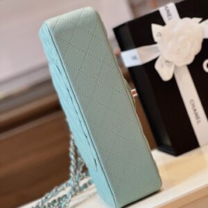 Túi Chanel Classic Hand Bag Rep 11 Cao Cấp Màu Xanh Dương 25cm (2)