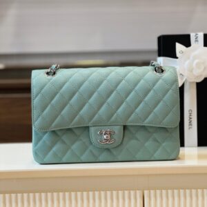 Túi Chanel Classic Hand Bag Rep 11 Cao Cấp Màu Xanh Dương 25cm (2)