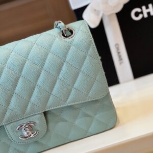Túi Chanel Classic Hand Bag Rep 11 Cao Cấp Màu Xanh Dương 25cm (2)