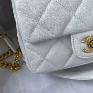 Túi Chanel Handle Mini Replica 11 Cao Cấp Màu Trắng 20cm (1)