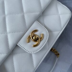 Túi Chanel Handle Mini Replica 11 Cao Cấp Màu Trắng 20cm (1)