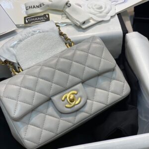 Túi Chanel Handle Replica 11 Cao Cấp Nữ Màu Xám 20cm (2)