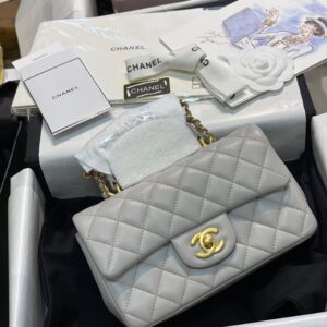 Túi Chanel Handle Replica 11 Cao Cấp Nữ Màu Xám 20cm (2)